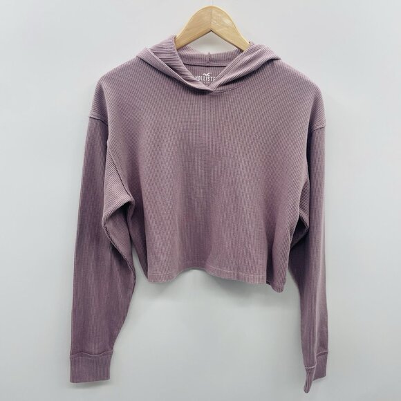 Hollister Juniors Size XS Must Have Collection Waffle Knit Hooded Crop Top 1290 - Picture 1 of 5